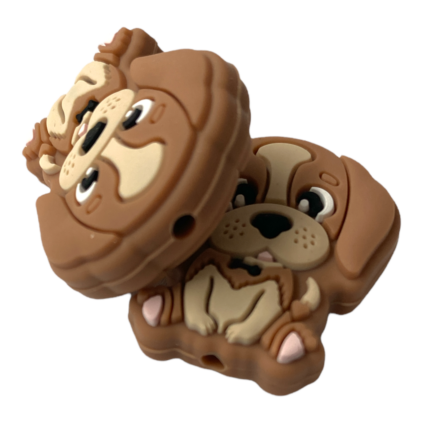 T392- Brown Dog Silicone Focal Bead (1 Count)