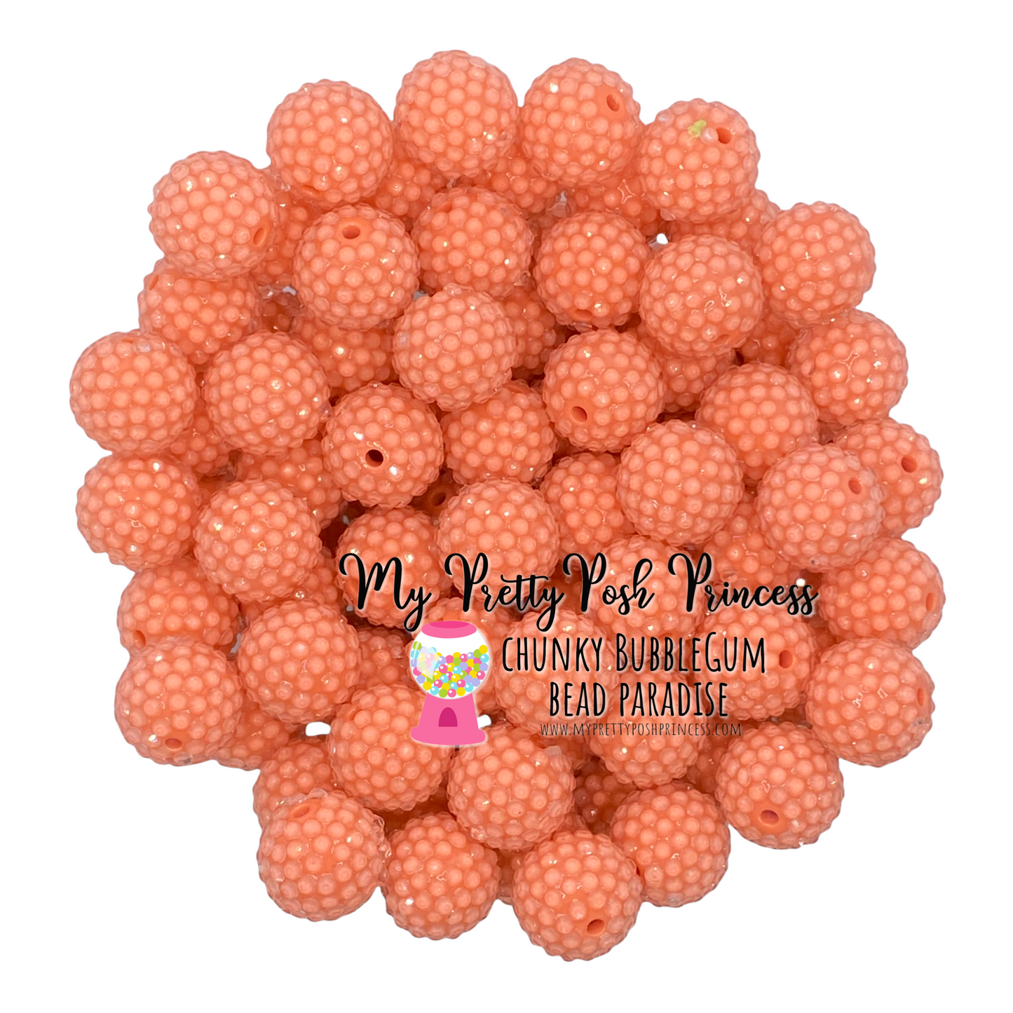 #1079 - 20mm Dark Coral Jelly Rhinestone Beads (1 Count)