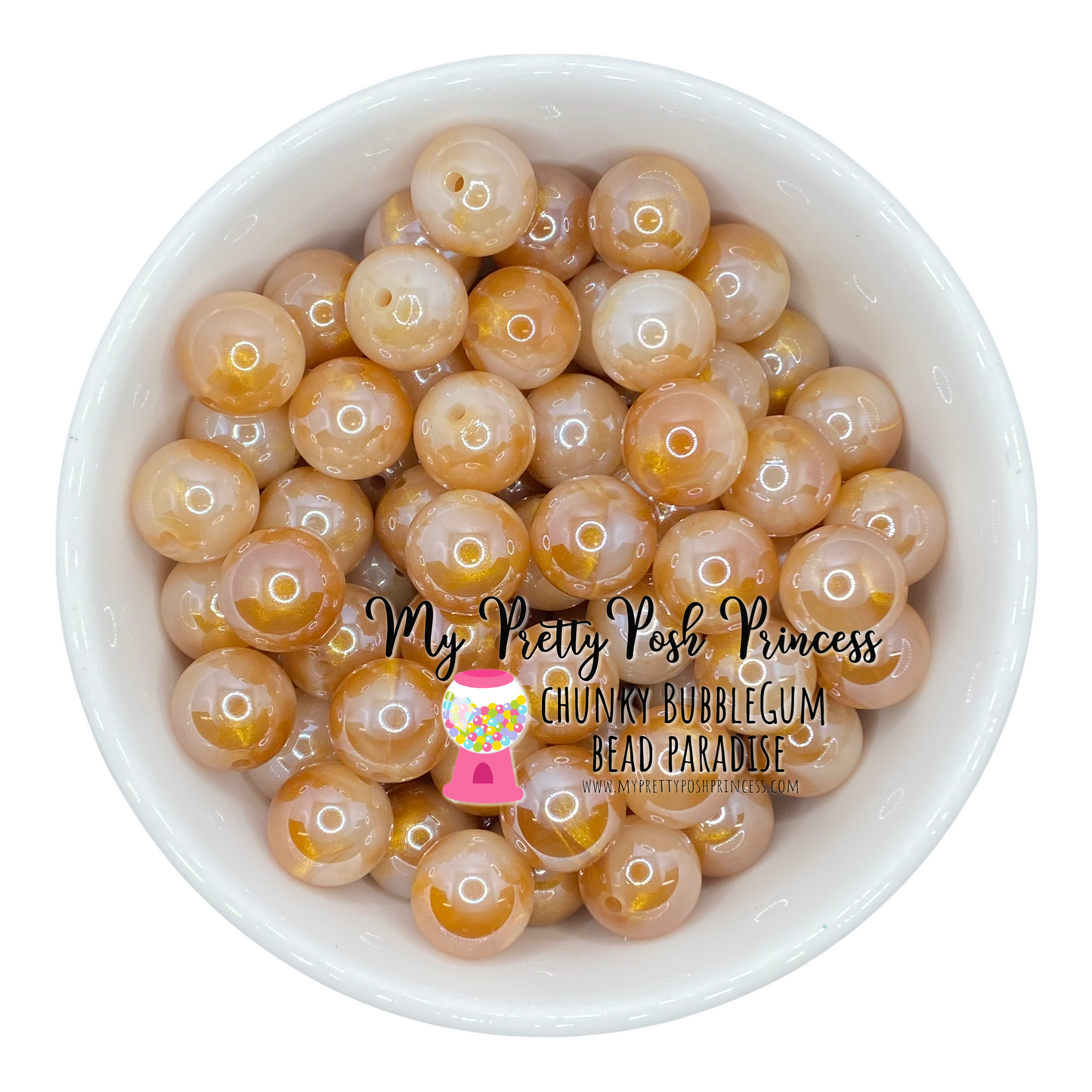 W312- 20mm Gold Galaxy Pearlescent Acrylic Beads (1 Count)