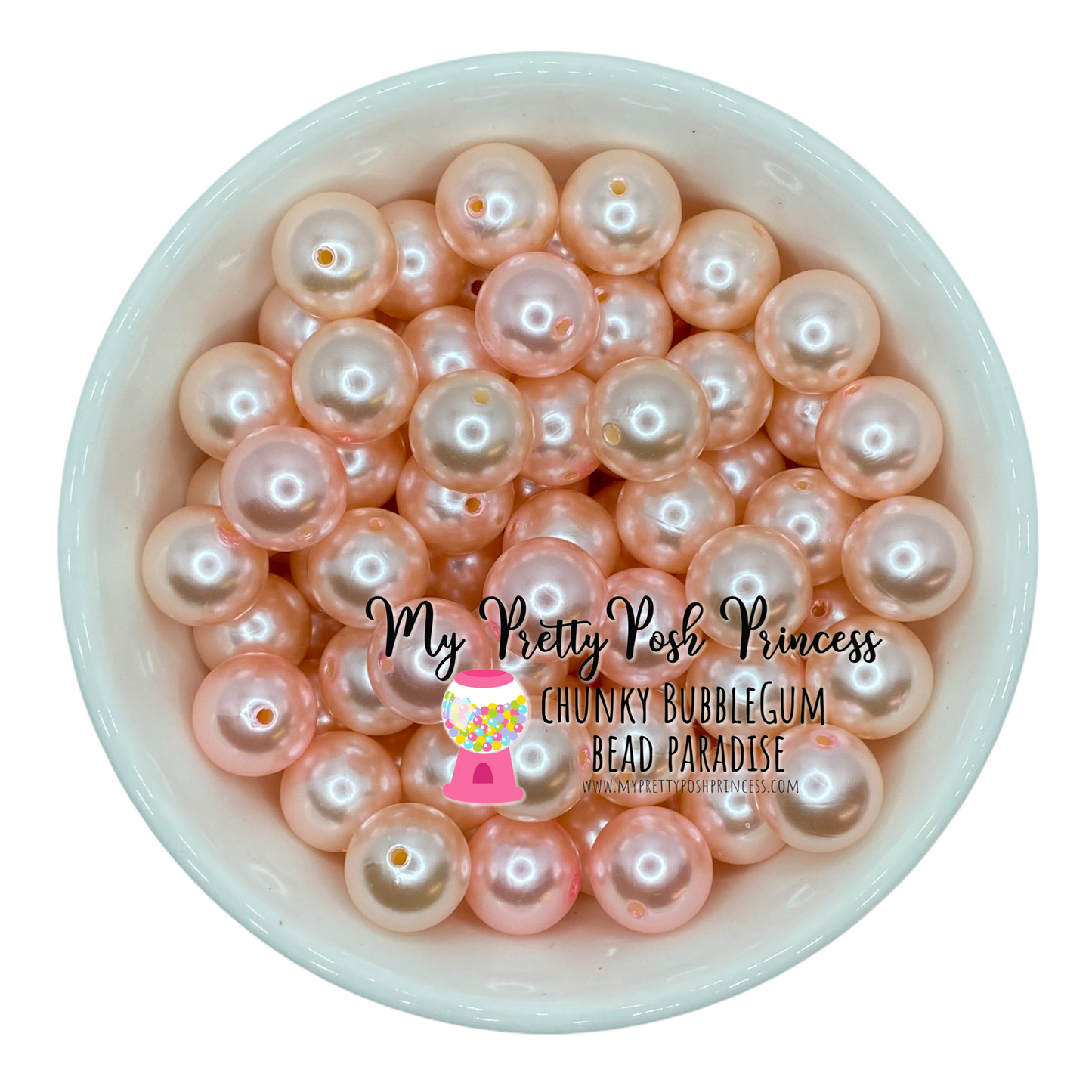 #94 - a51- 12mm Pink Ivory Pearl Acrylic Beads (20 Count)