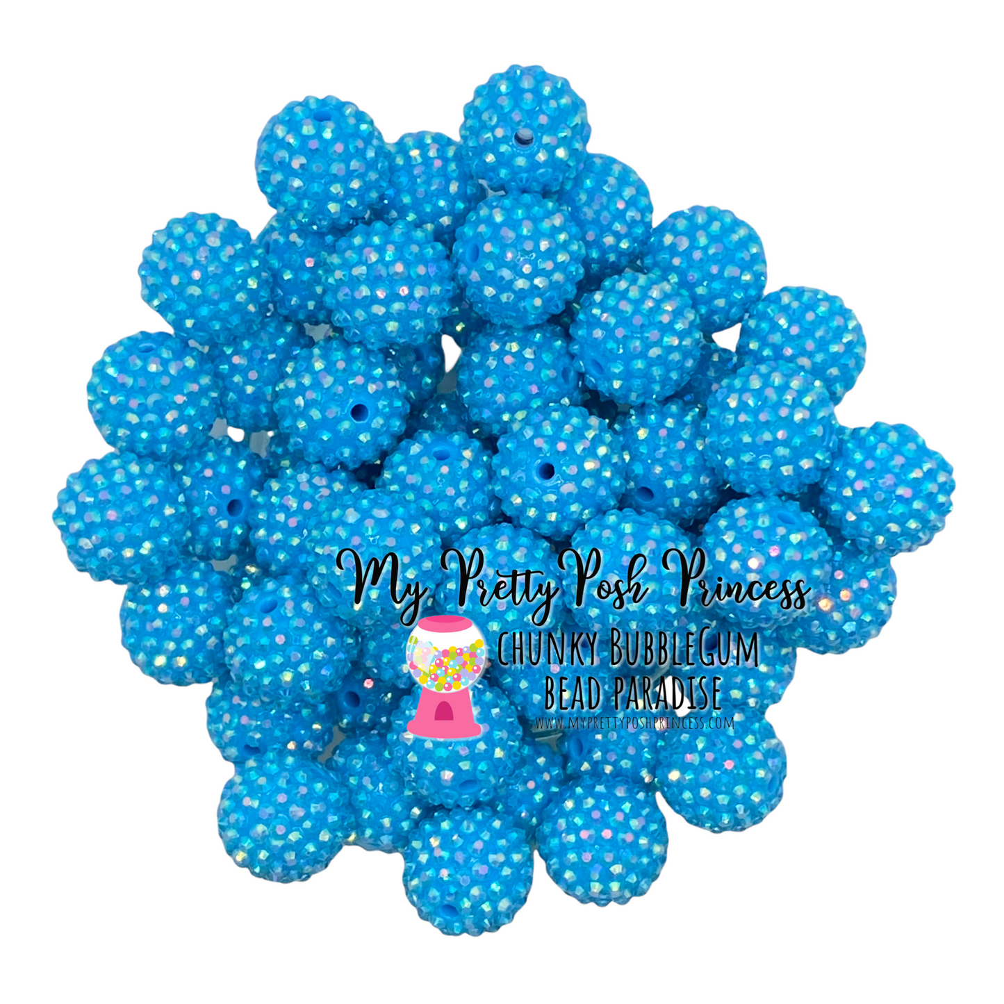 #1149 - 20mm Mint Blue AB Rhinestone Beads (1 Count)