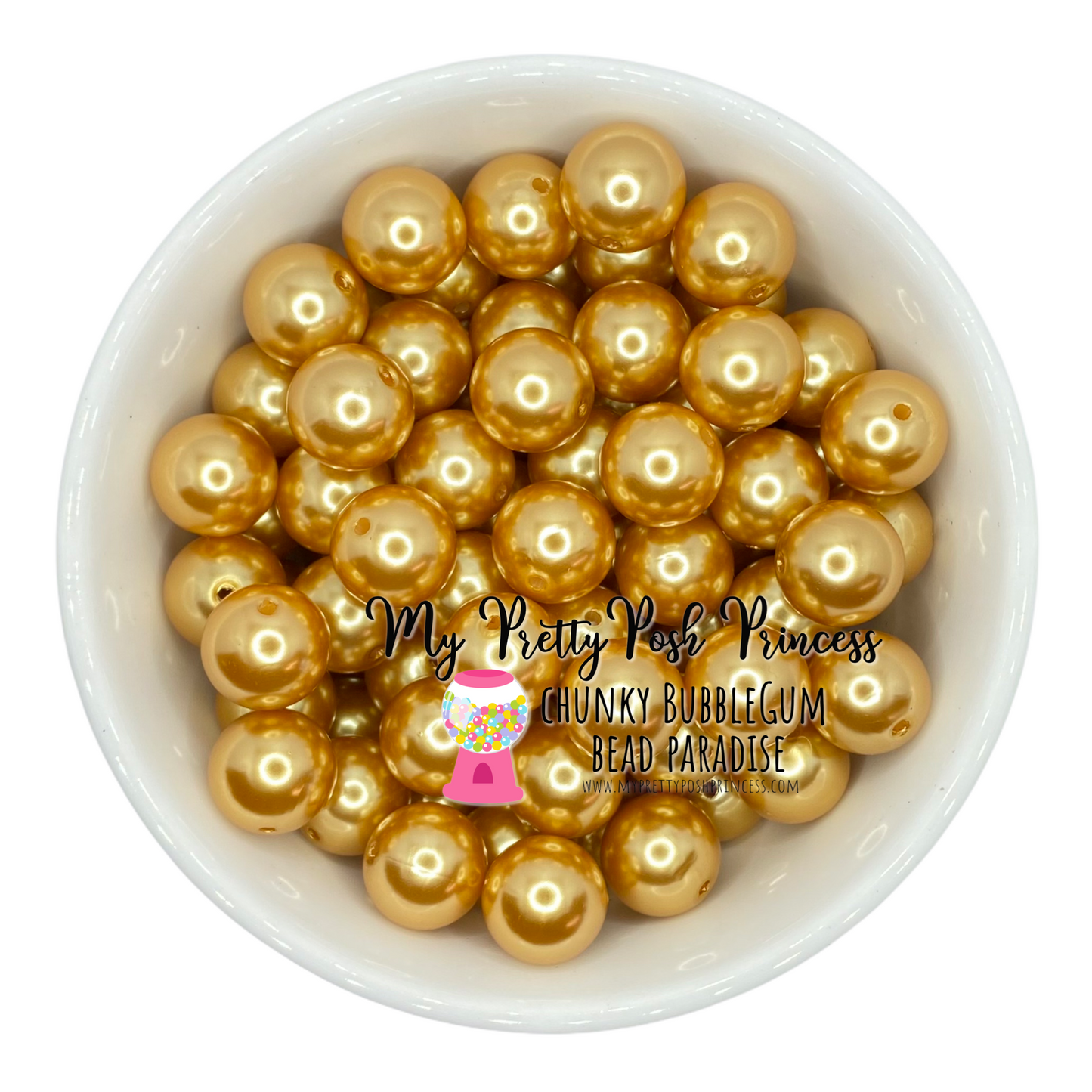 #96 - a56- 12mm Mustard Pearl Acrylic Beads (20 Count)
