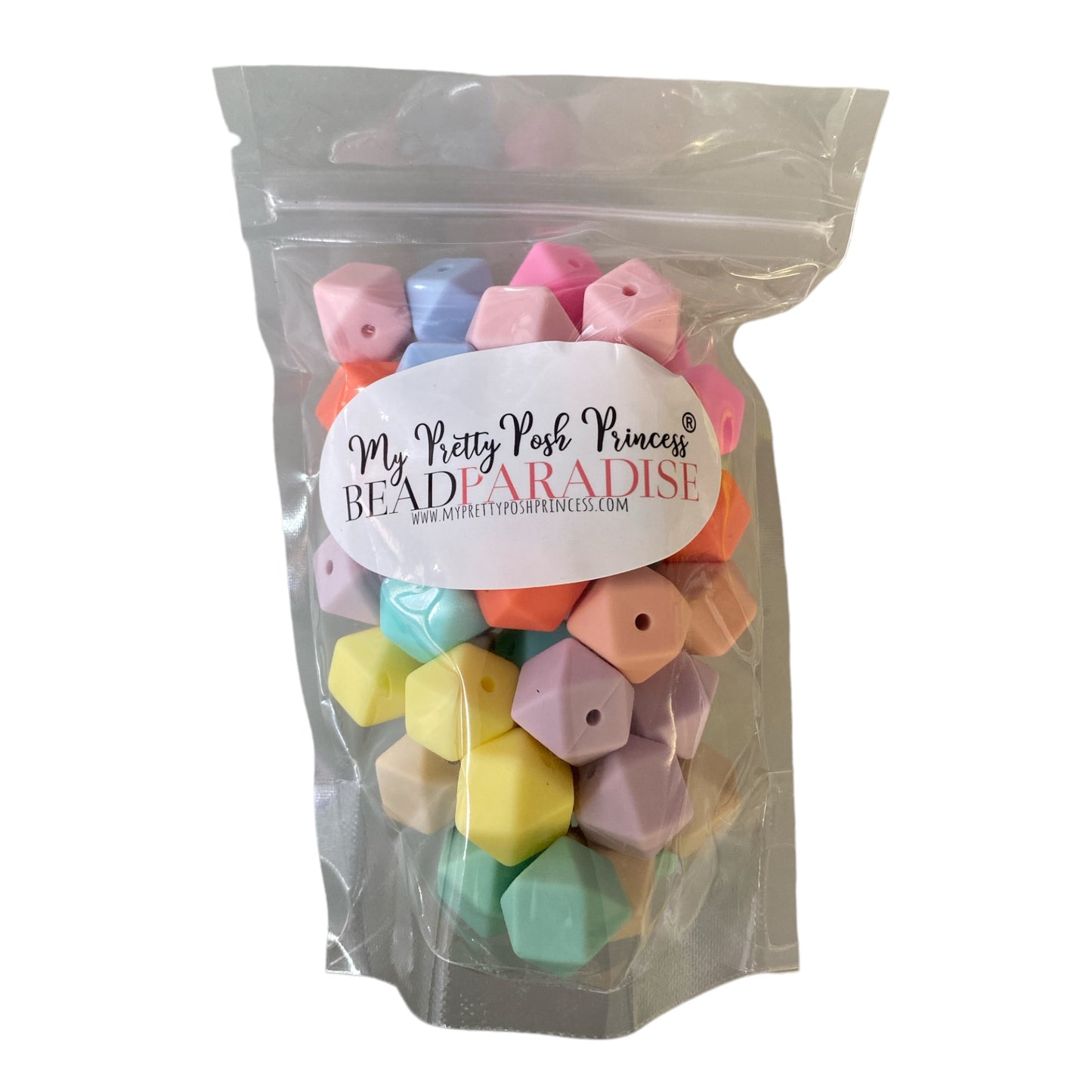 CK-24 - “14mm Hexagon Pastel Pack” 50 Count Mixed Pack Silicone Beads