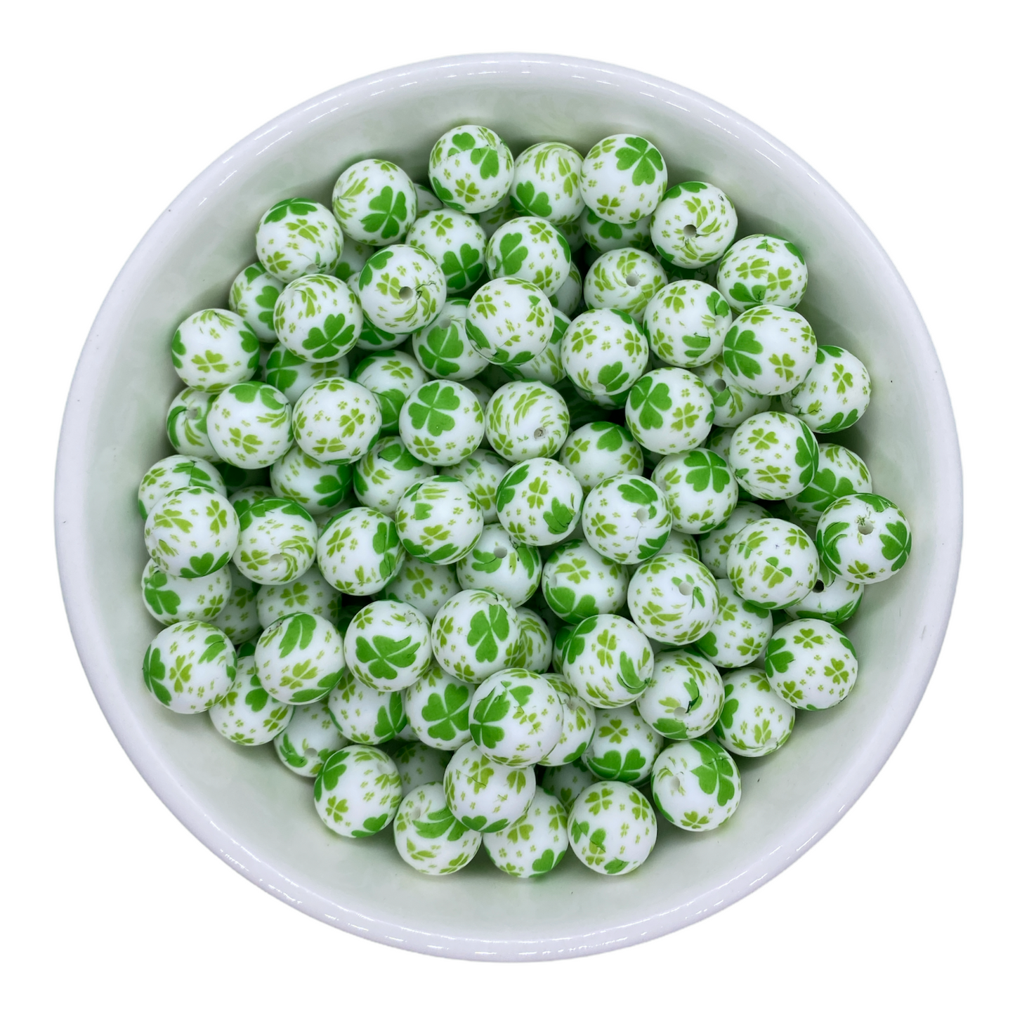 #727 - 15mm Shamrock Silicone Beads
