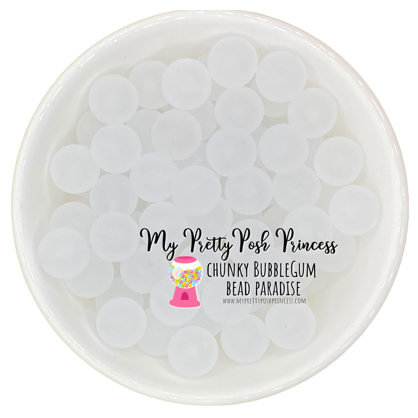 #649 - 20mm White "Frosted" Acrylic Beads (1 Count)