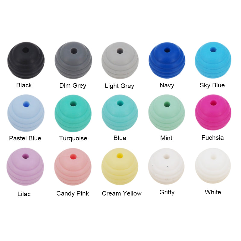 15mm “Spiral” Silicone Beads