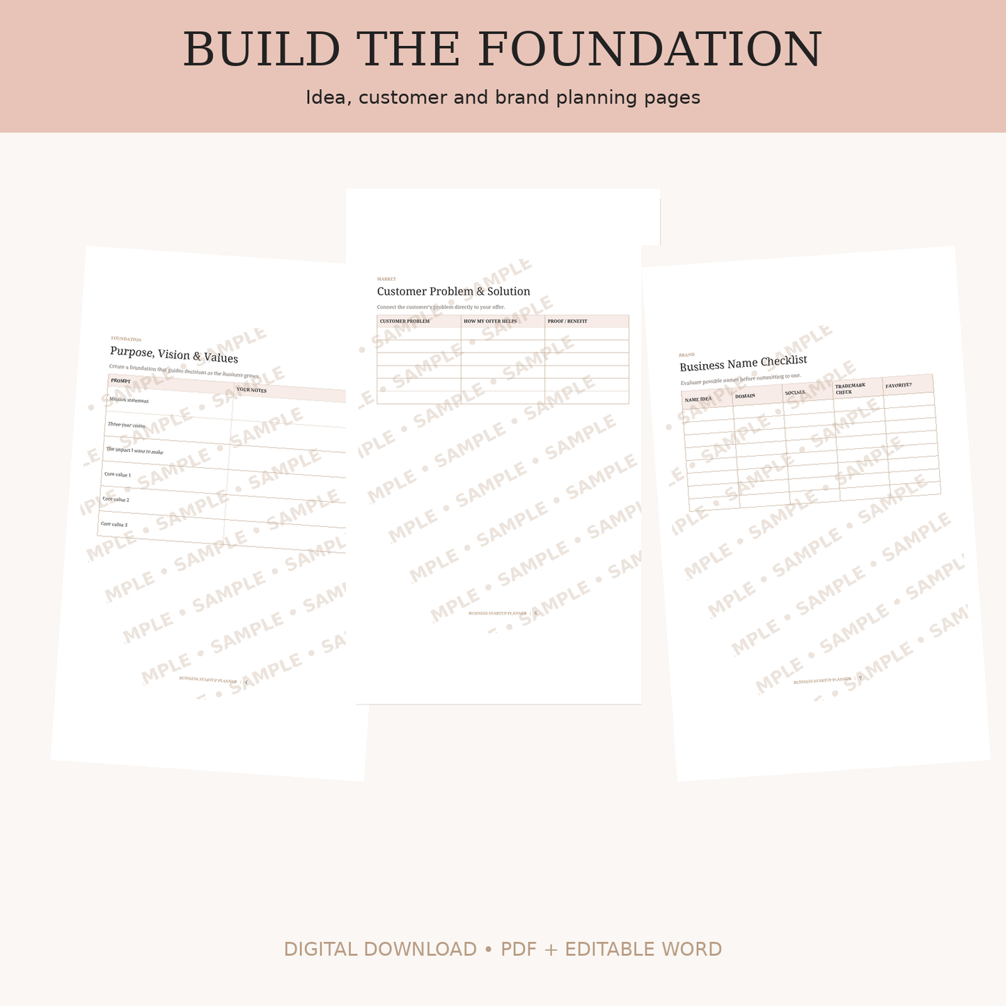 Business Startup Planner | Printable & Editable