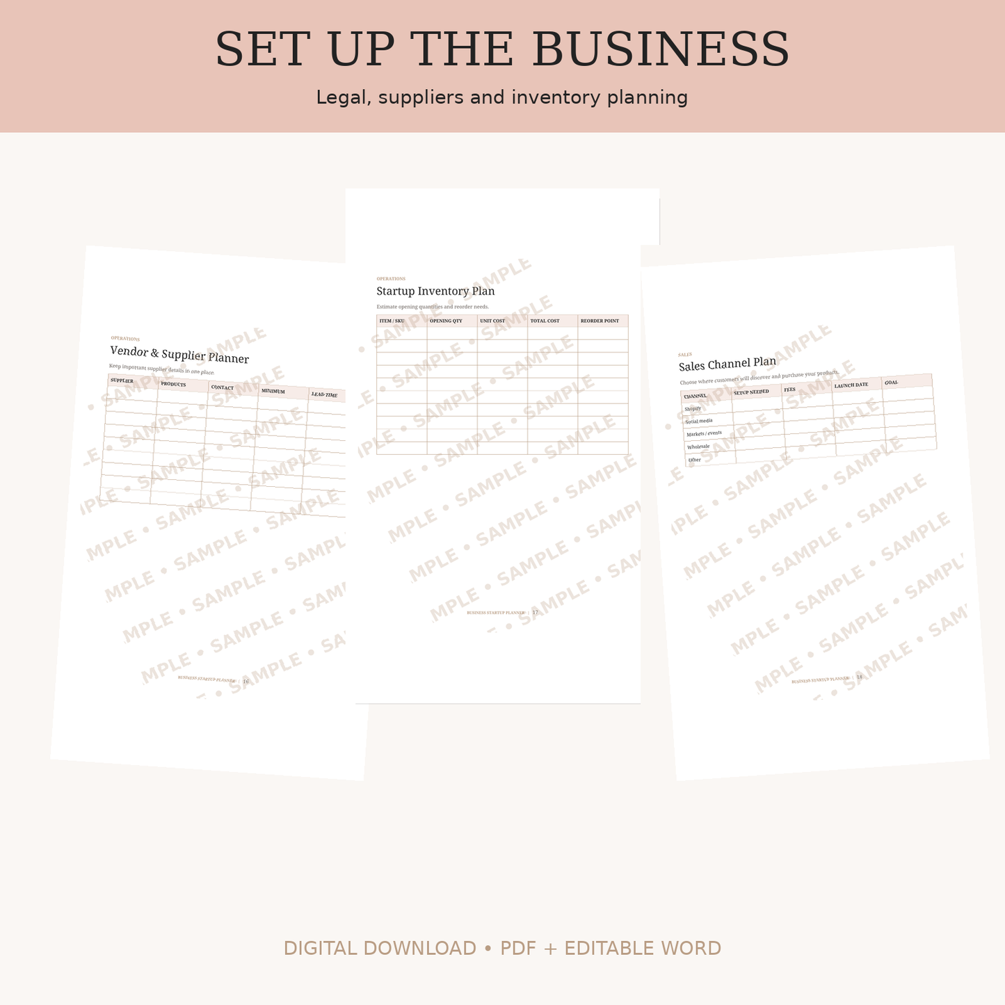 Business Startup Planner | Printable & Editable