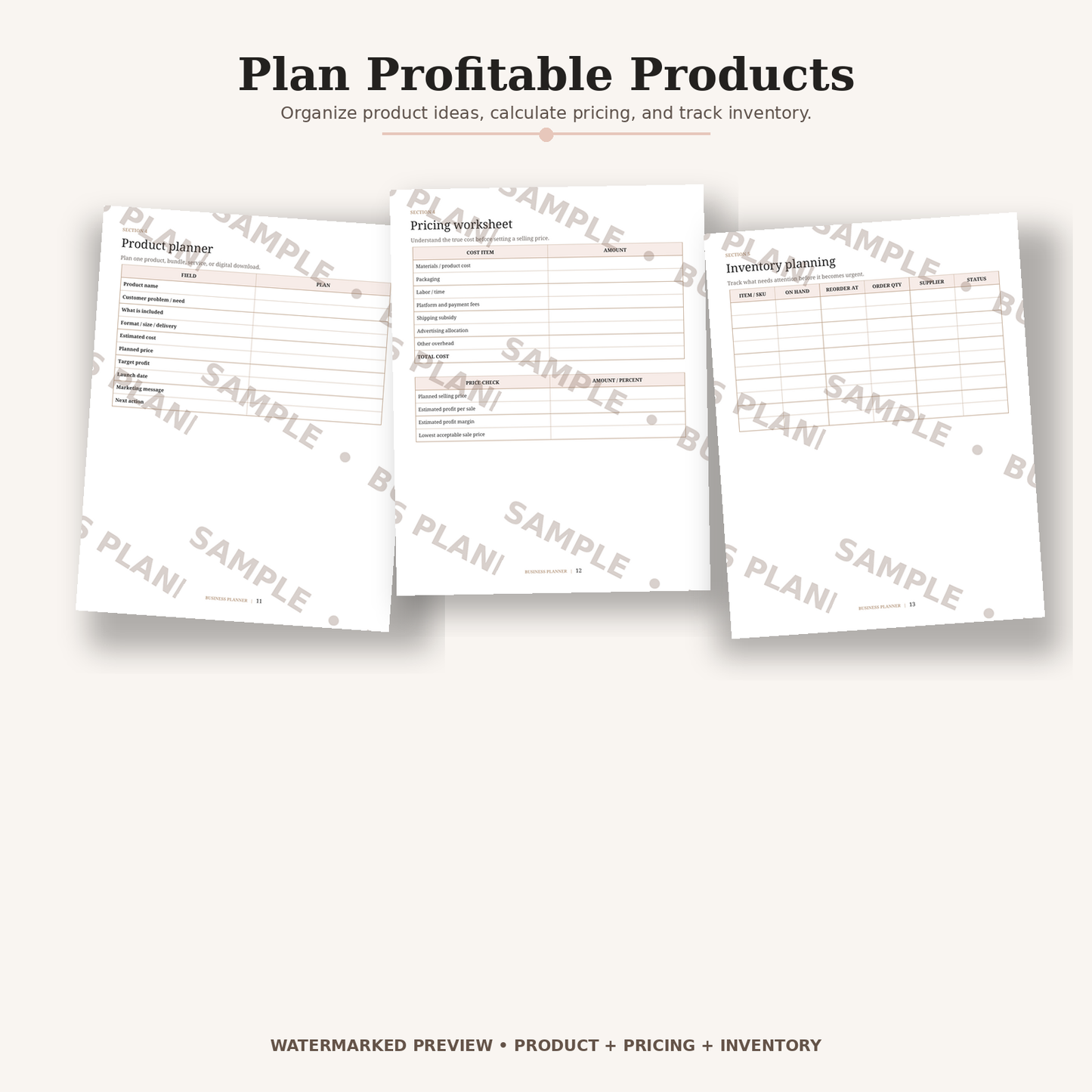 Business Planner | Printable & Editable