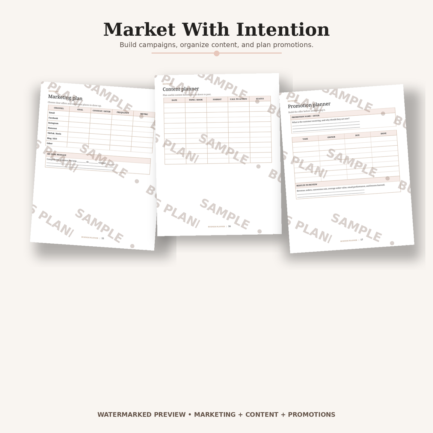 Business Planner | Printable & Editable