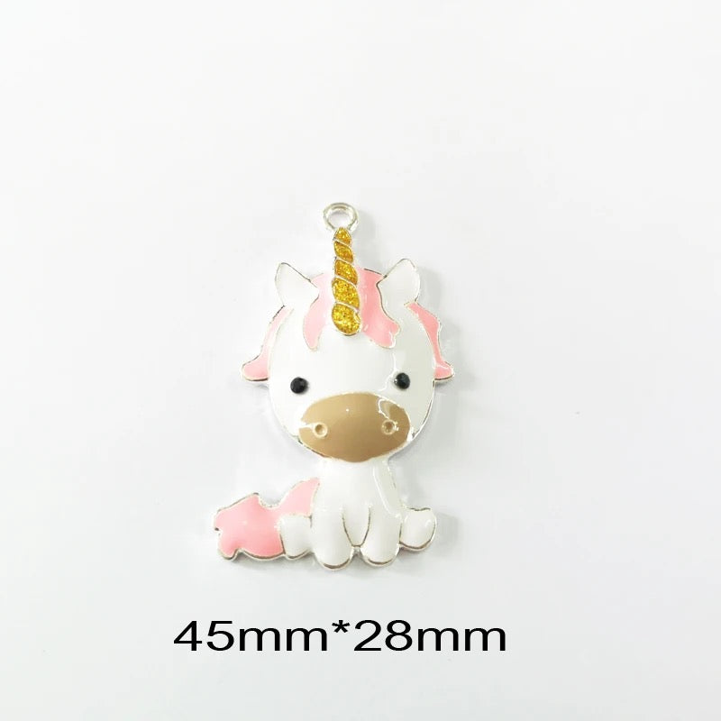 Q-A43 - Unicorn Enamel Alloy Metal Pendant