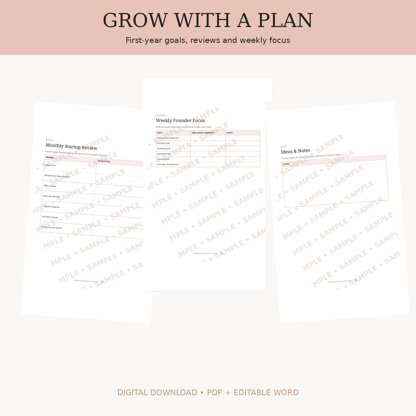 Business Startup Planner | Printable & Editable