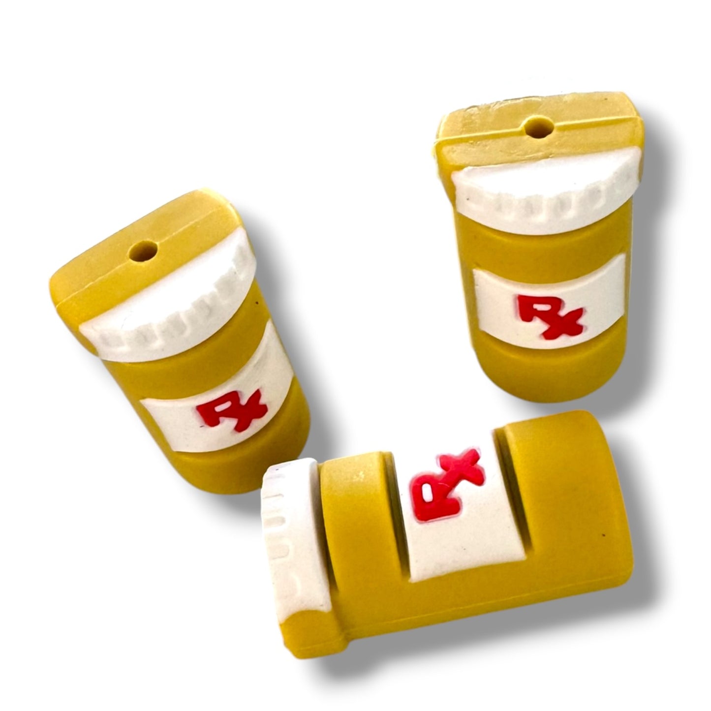 h953- "Pill Bottle 3D" Silicone Focal Bead for DIY Crafts (1 Count)
