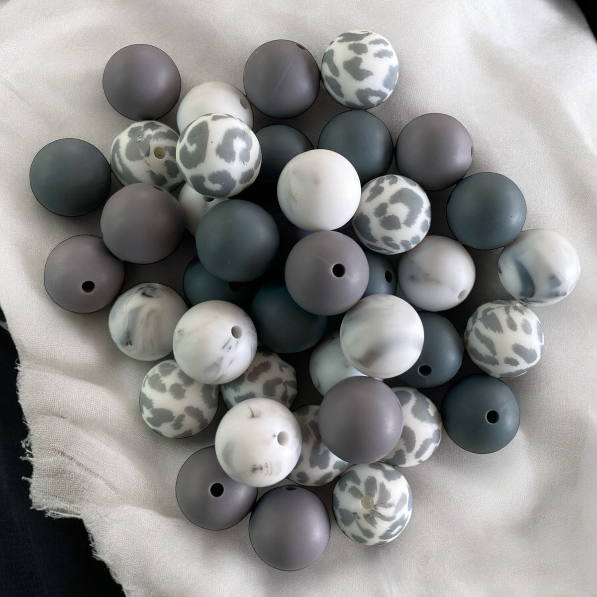 CK- 201  15mm Gray 50 Count  Mixed Pack Silicone  Beads