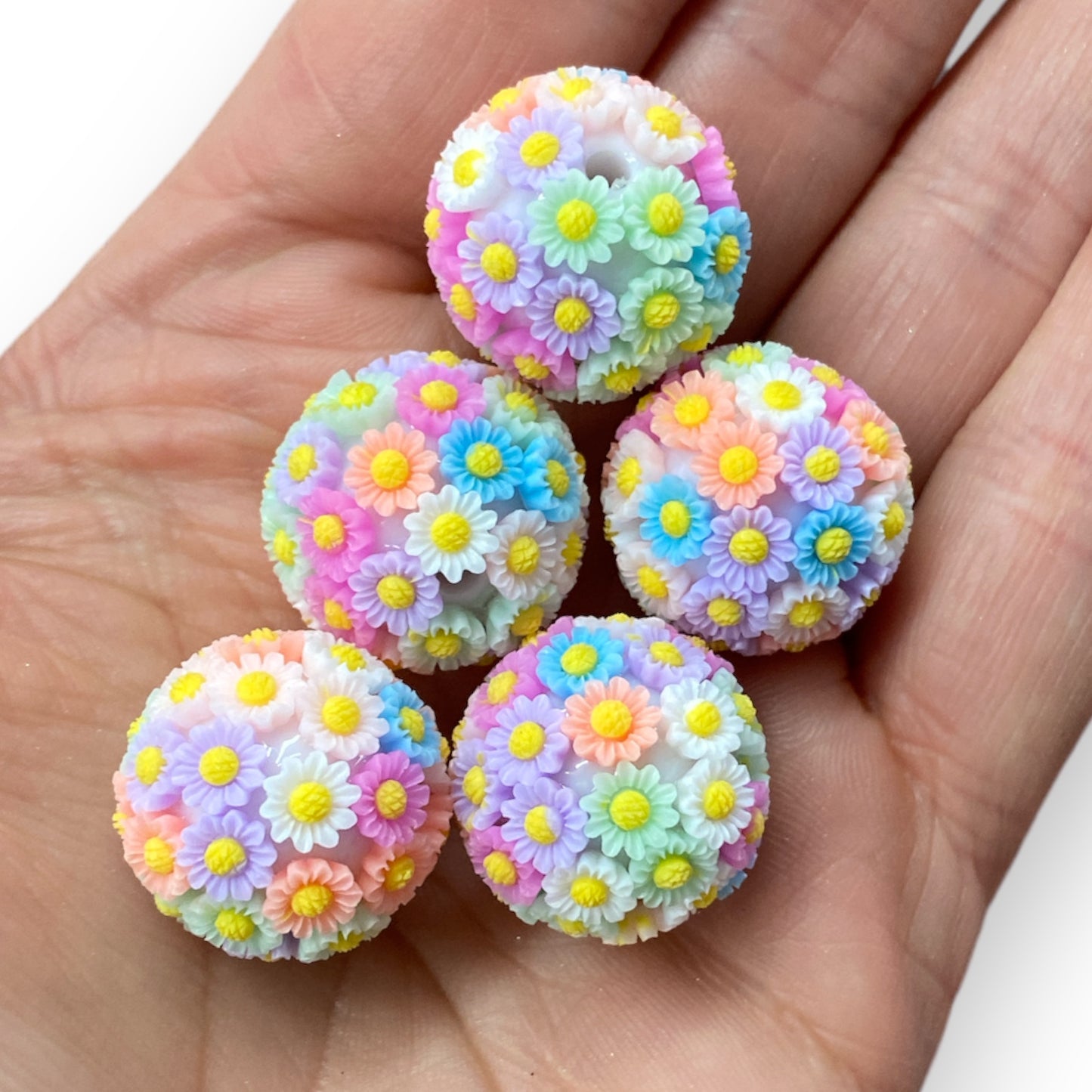 #1264 - 20mm "Pastel Multi-Colored Daisy" Bead