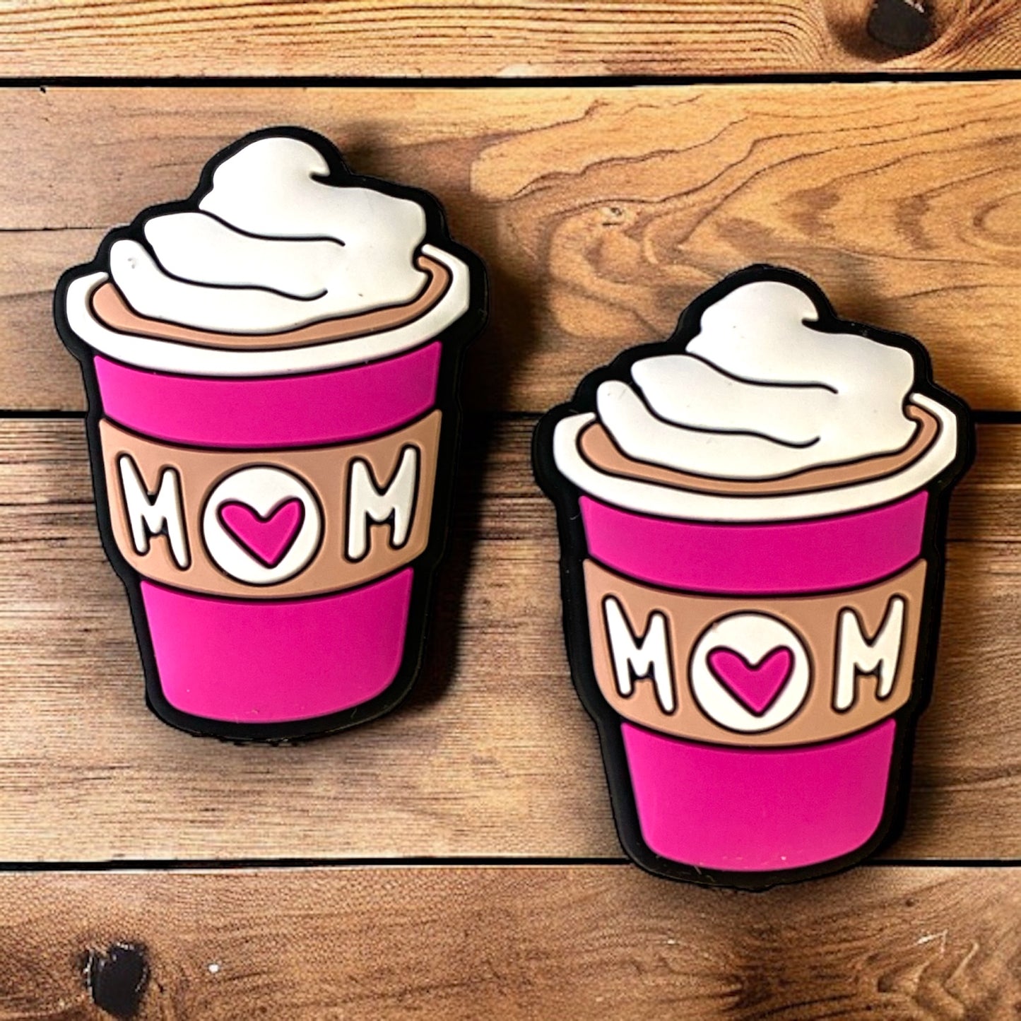 X161 - "Pink Mom Latte" Silicone (1 Count) Focal Bead