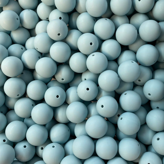 60 / 15mm Robins Egg Blue Silicone Bead