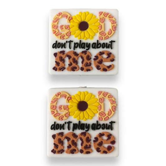 e608 -  “God Don't Play" Silicone Focal Bead (1 Count) 4036-1