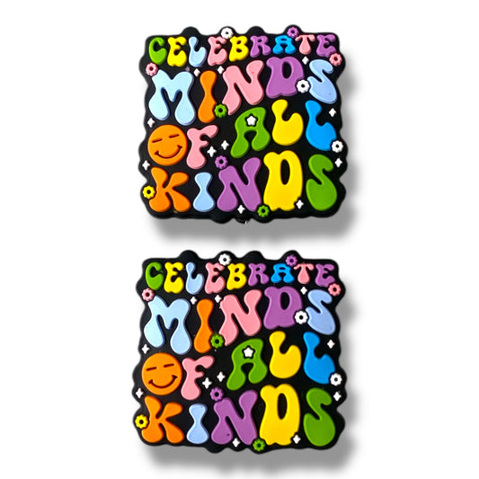 X110 - "Celebrate Minds Of All Kinds” Silicone Focal Bead (1 Count)