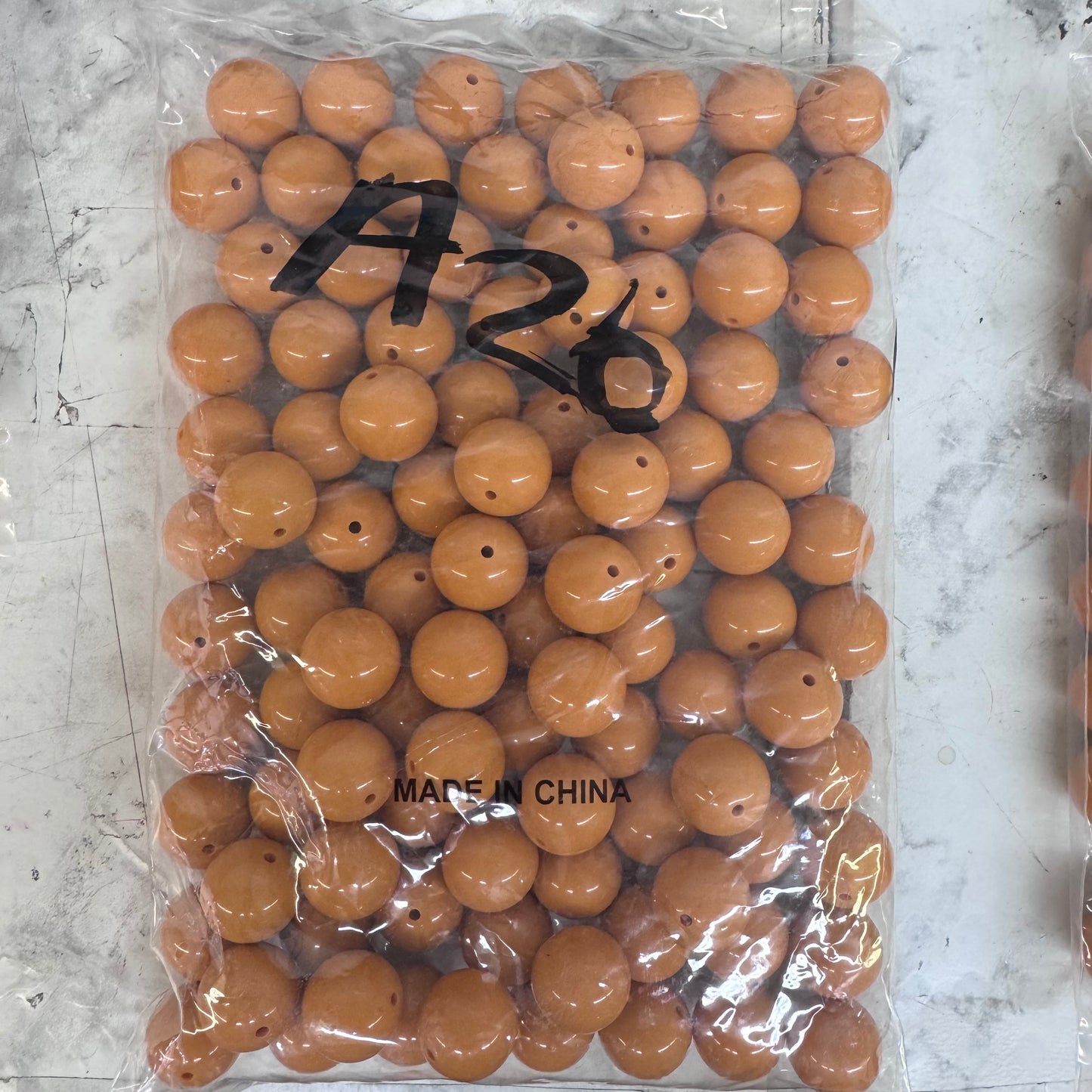 A26- 20mm Mustard Solid Beads 100 Count *WAREHOUSE SALE*