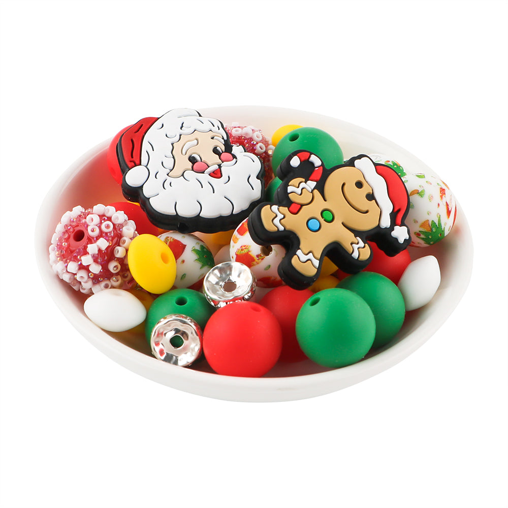 Z/514 - "Christmas" Gingerbread & Santa Silicone Bead Bling Kit