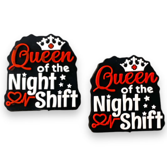 T159- “Queen Of The Nightshift"  Focal (1 Count) Bead Silicone