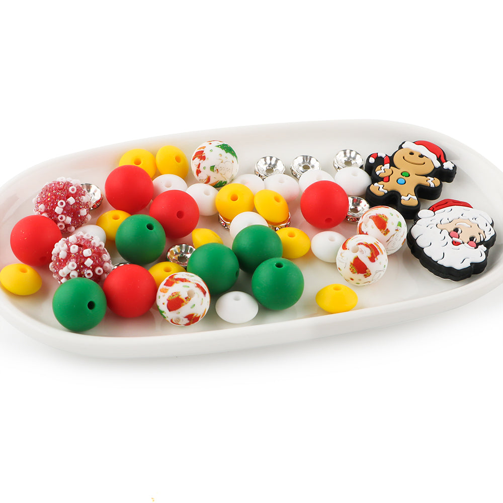 Z/514 - "Christmas" Gingerbread & Santa Silicone Bead Bling Kit