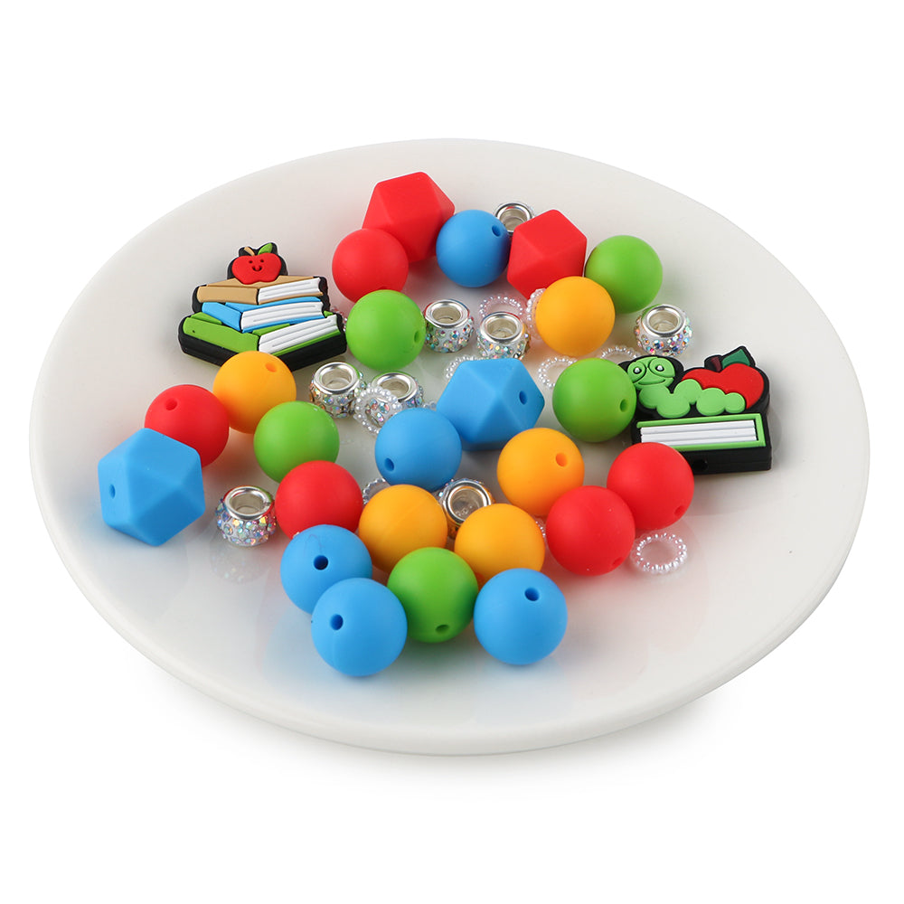 Z/520 - "Teacher" Primary Colors Silicone Bead & Bling Kit