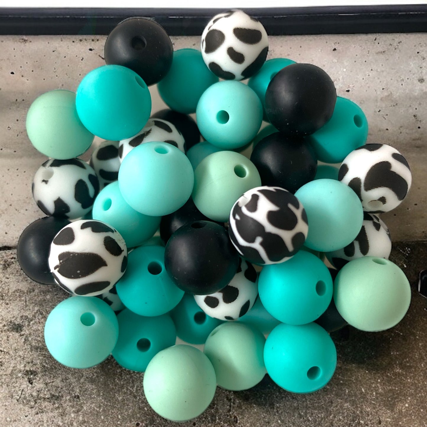 CK- 181  - 12mm "Cow" 50 Count Silicone Bead Pack