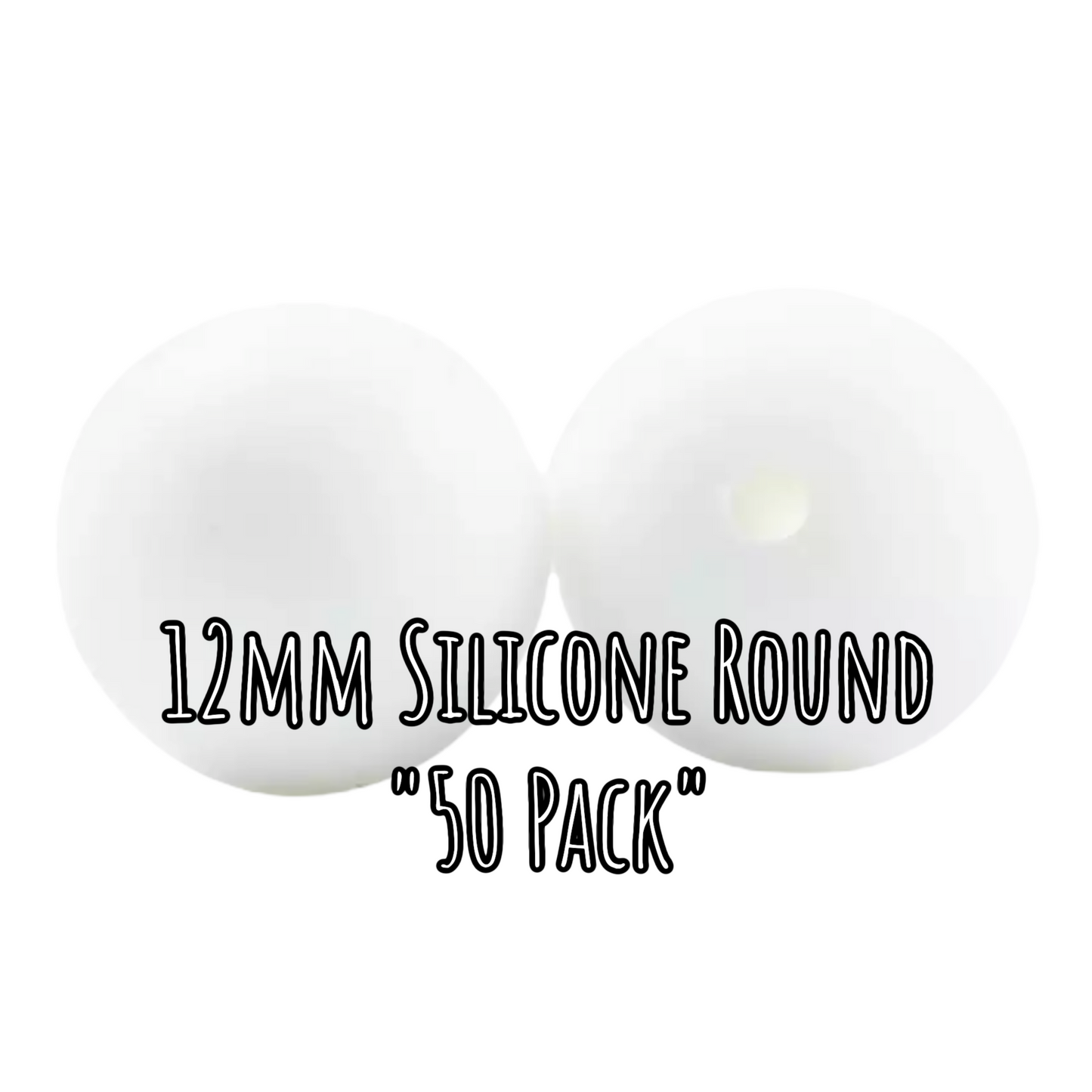 CK- 233 - 12mm White Silicone Rounds 50 Count Pack X_________