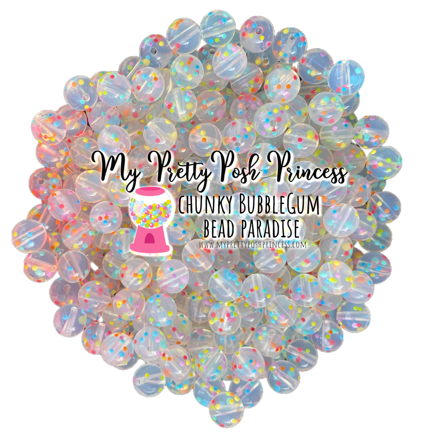 T40- 15mm "Confetti" Silicone Beads