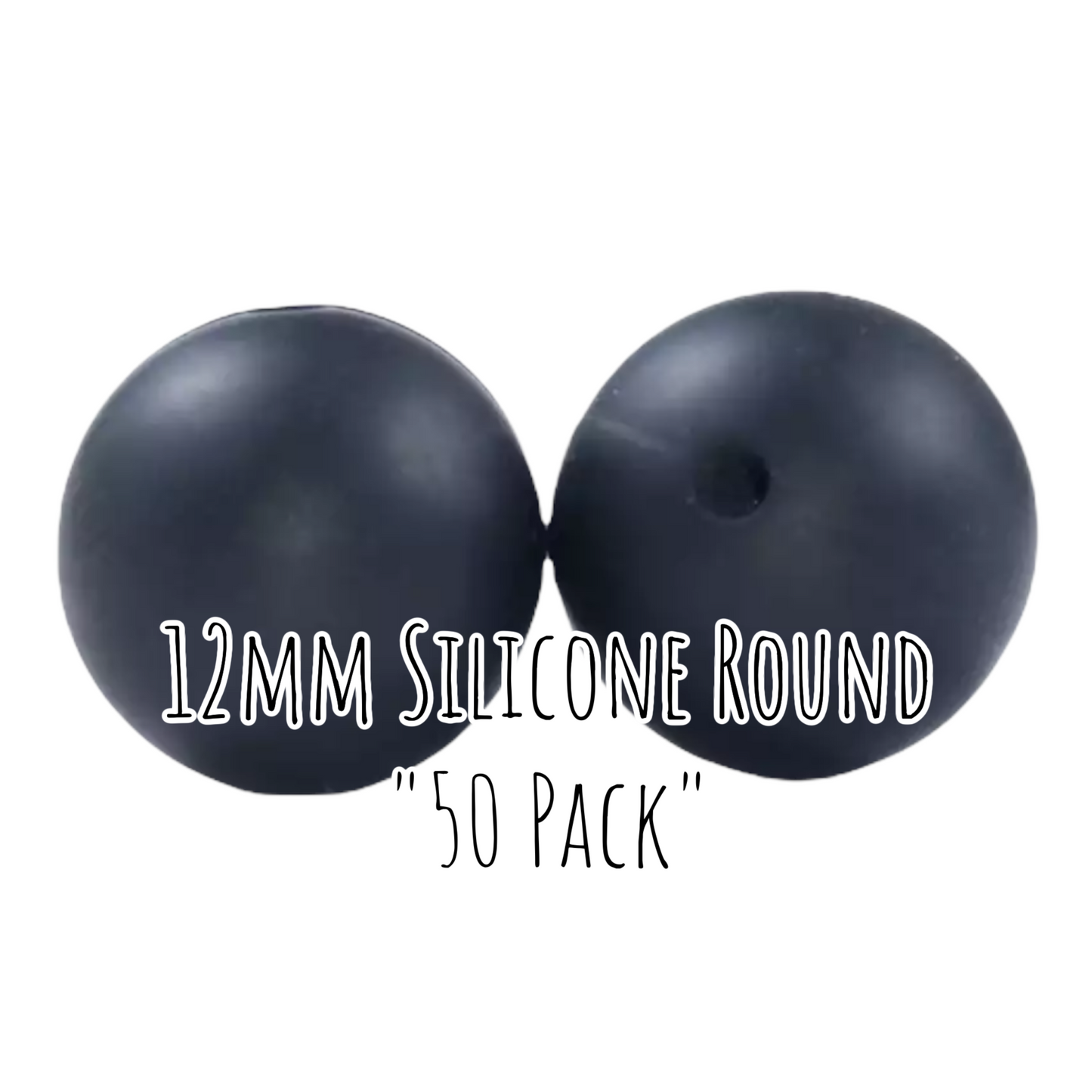 CK- 237 - 12mm Black Silicone Rounds 50 Count Pack X_________