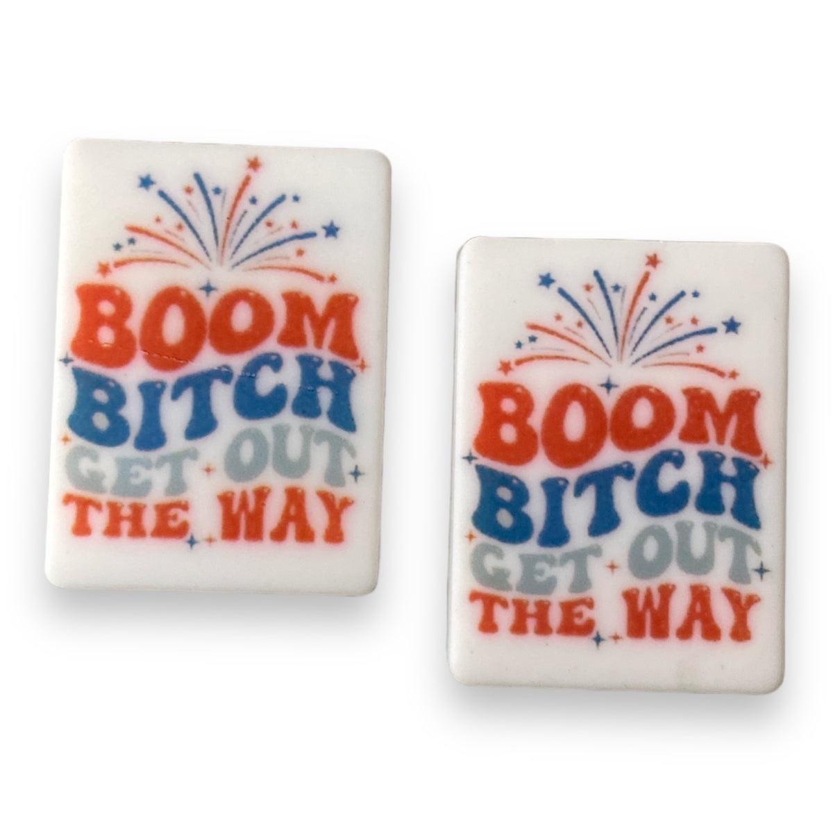 h902 - "Boom B*tch"  Silicone Focal Bead (1 Count)