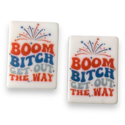h902 - "Boom B*tch"  Silicone Focal Bead (1 Count)