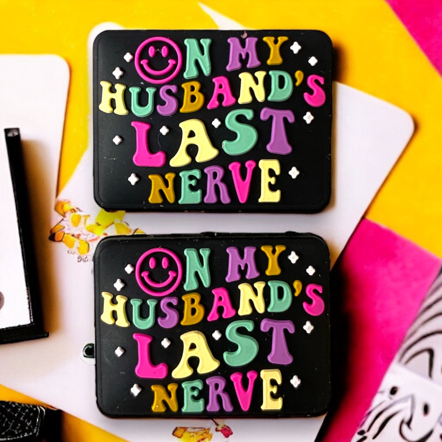 h1007 - "On My Husbands Last Nerve" Silicone Focal Bead (1 Count)