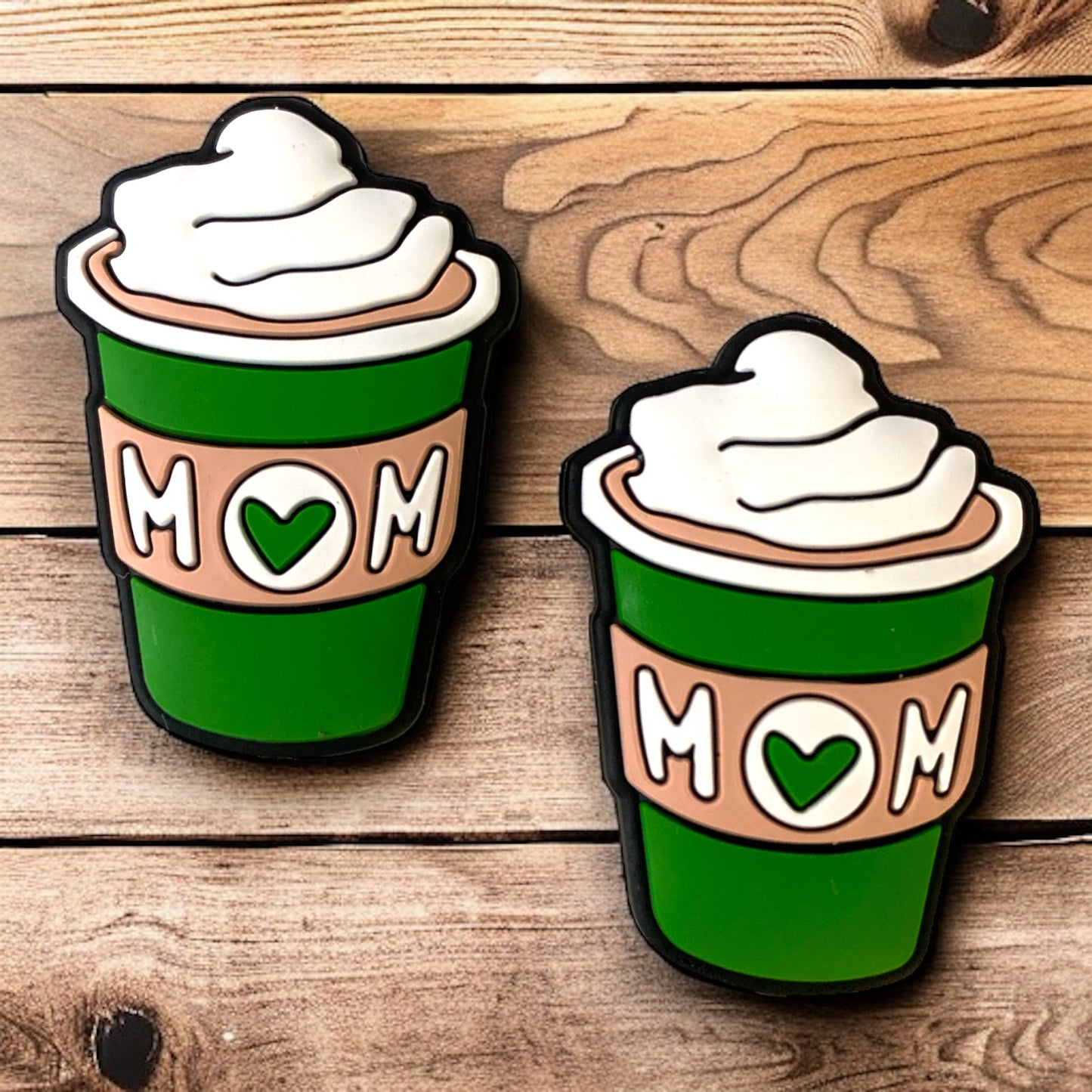 X152-  "Green Mom Latte" Silicone Focal (1 Count) Bead