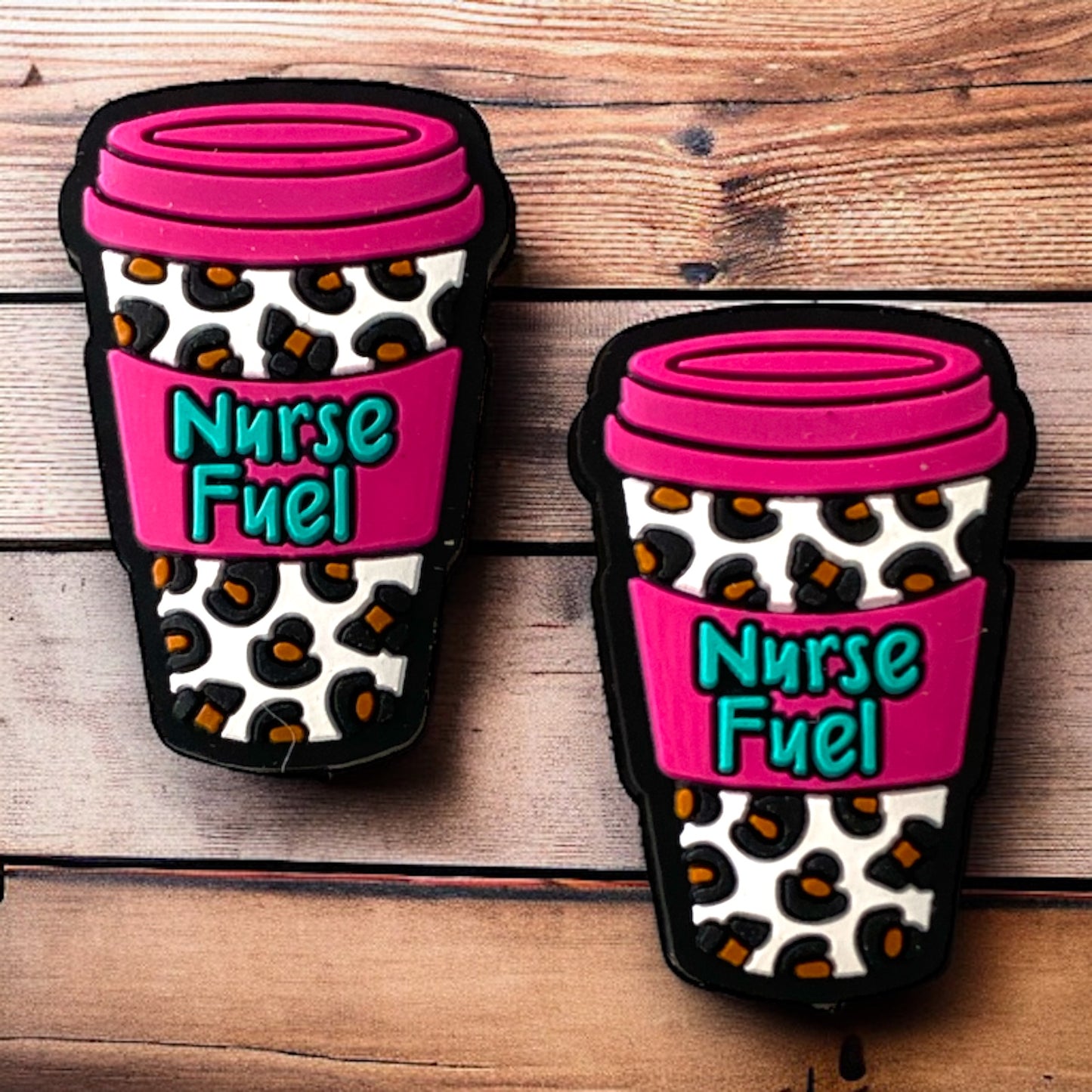 T158- “Nurse Fuel- Pink"  Focal (1 Count) Bead Silicone