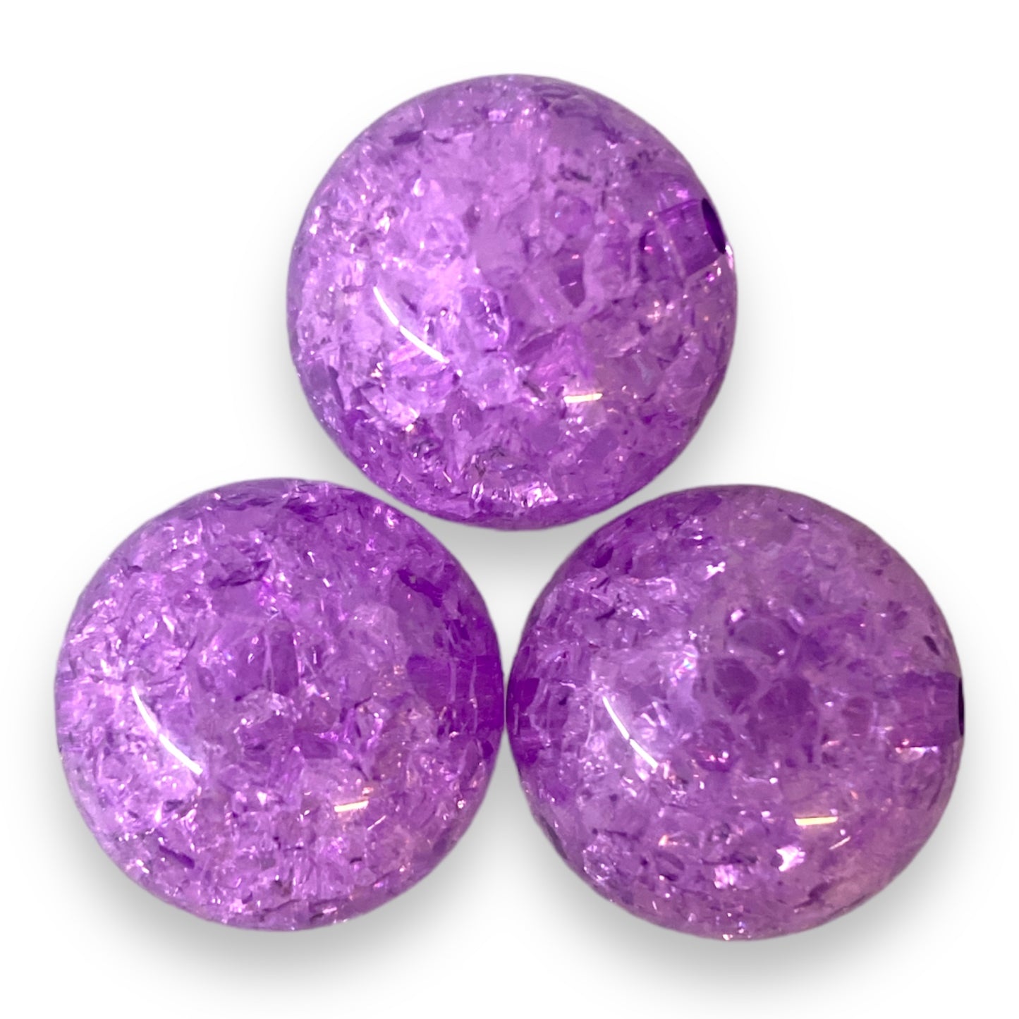 W343- 20mm “Purple Crackle” Acrylic Beads (1 Count)