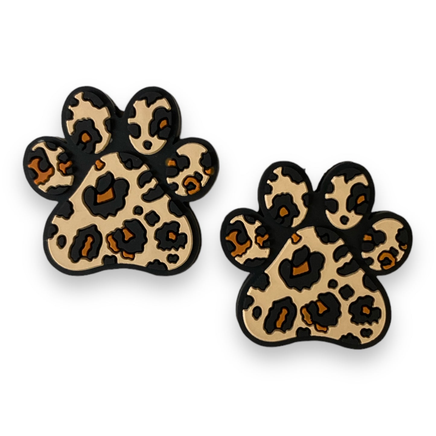 X273 - "Beige- Cheetah Paw” Silicone (1 Count) Focal Bead