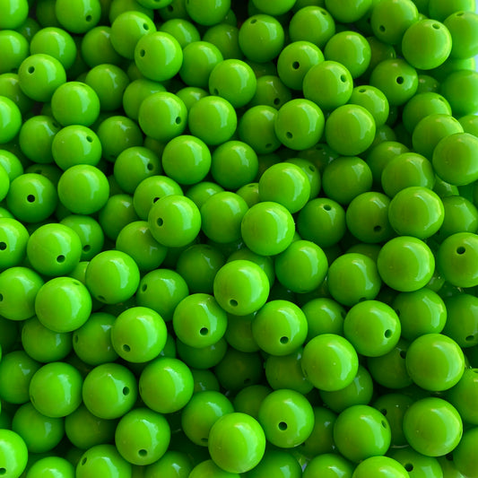 T346 - 15mm "Lime" Gloss Silicone Beads