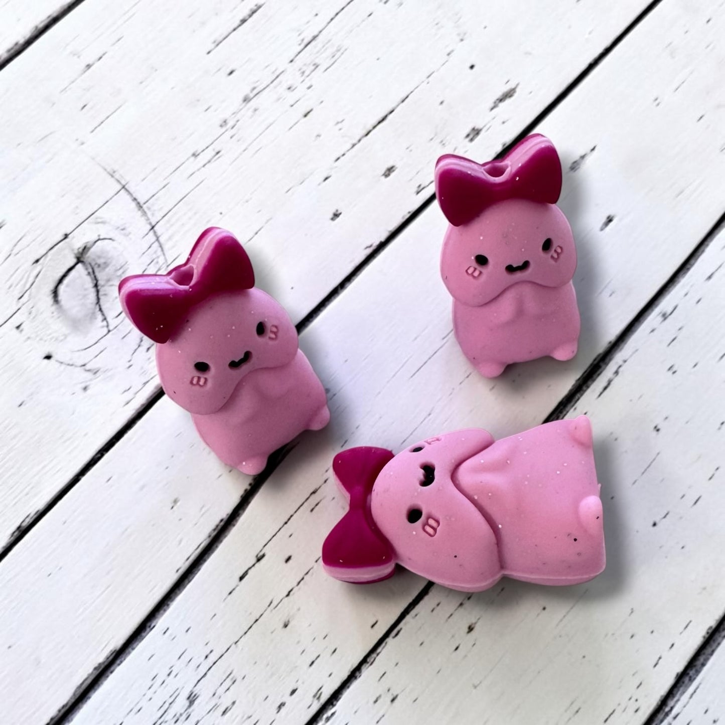 h944- "Light Pink Weenie 3D" Silicone Focal Bead for DIY Crafts (1 Count)