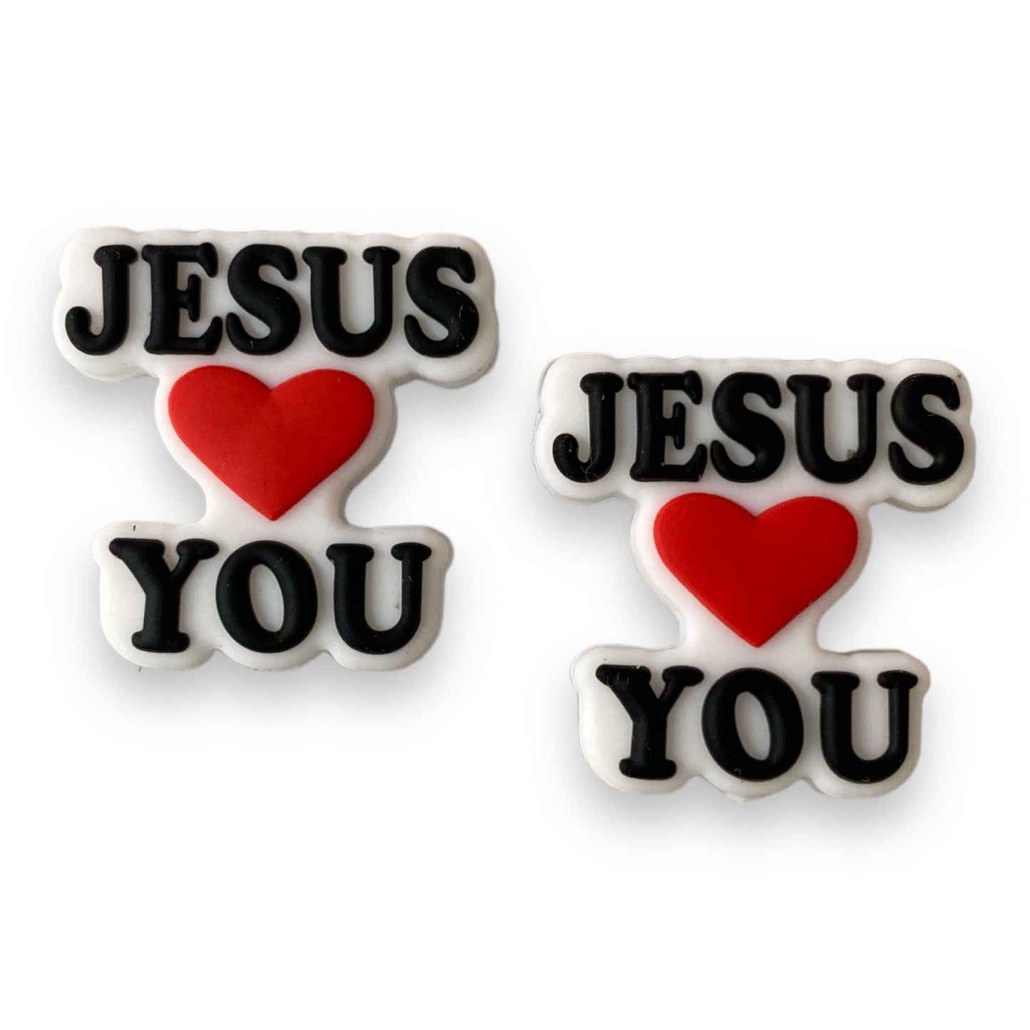 e566-  “Jesus Loves You" Silicone Focal Bead (1 Count)