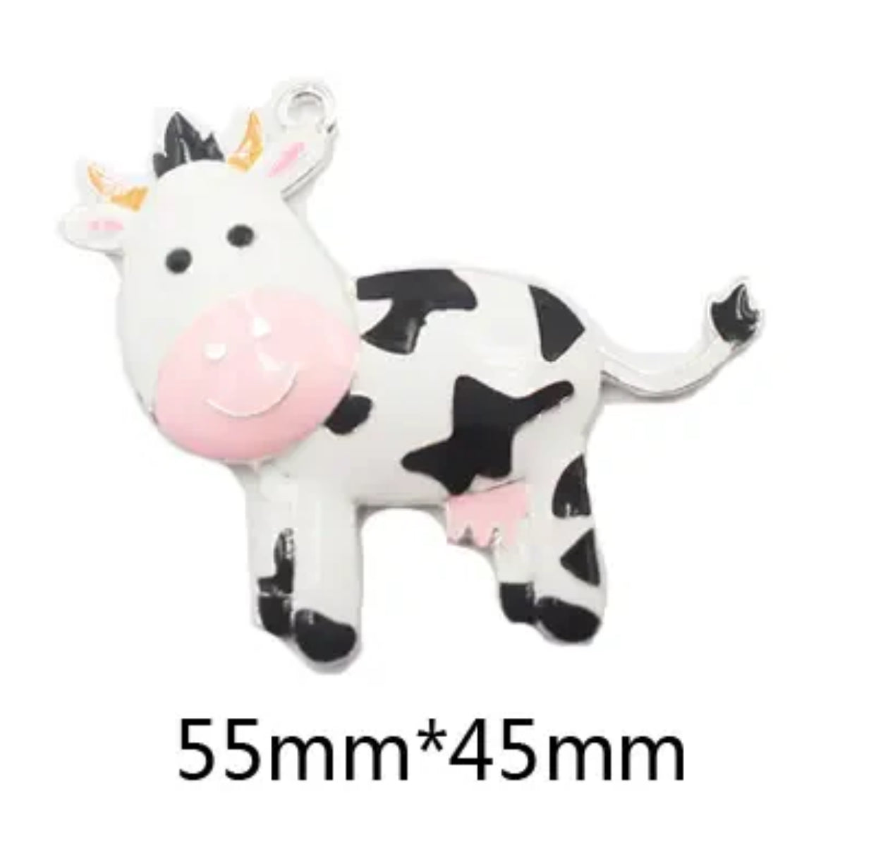 Q-A46 - Cow Enamel Alloy Metal Pendant