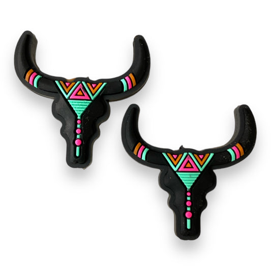 X453 -  “Black Longhorn" Silicone (1 Count) Focal Bead