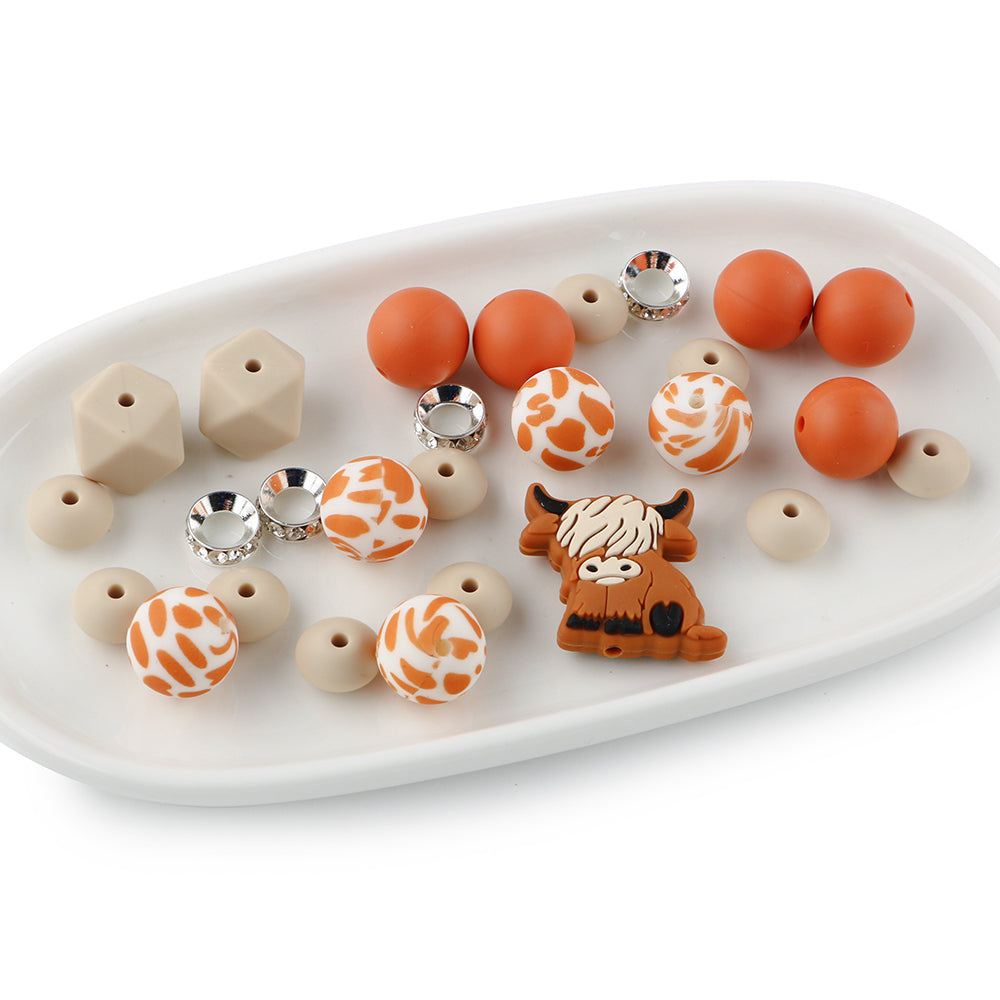 Z/513 - "Mini Cow" Western Silicone Bead & Bling Kit