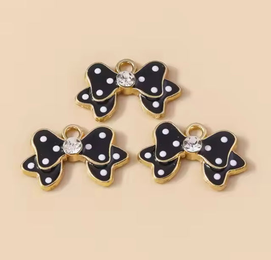 Q-A74-  Black Bow Charm (1 Count)