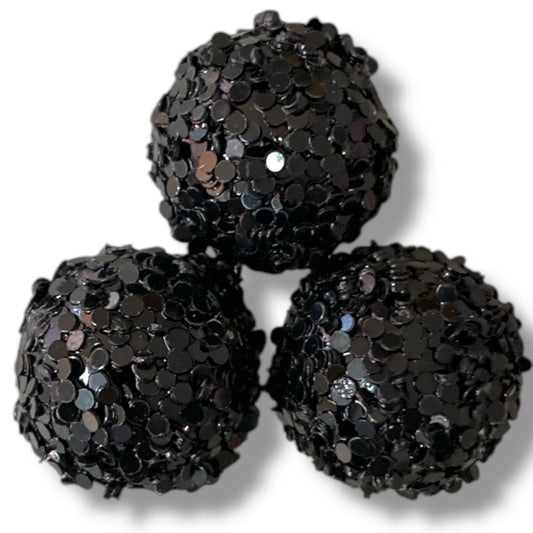 R-28 - 16mm "Black" Glitter Rhinestones (1 Count)