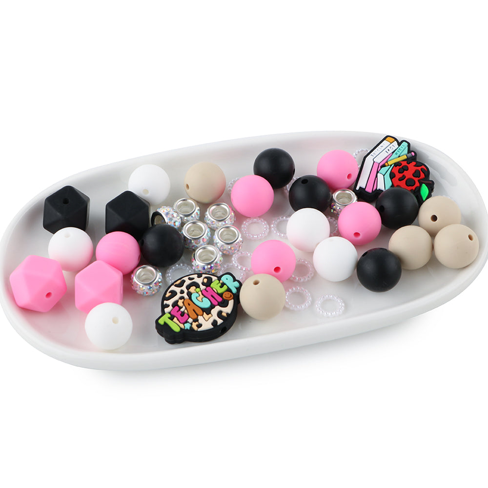 Z/543 - "Teacher" Pink Silicone Bead & Bling Kit