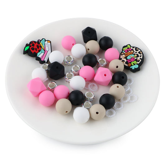 Z/543 - "Teacher" Pink Silicone Bead & Bling Kit