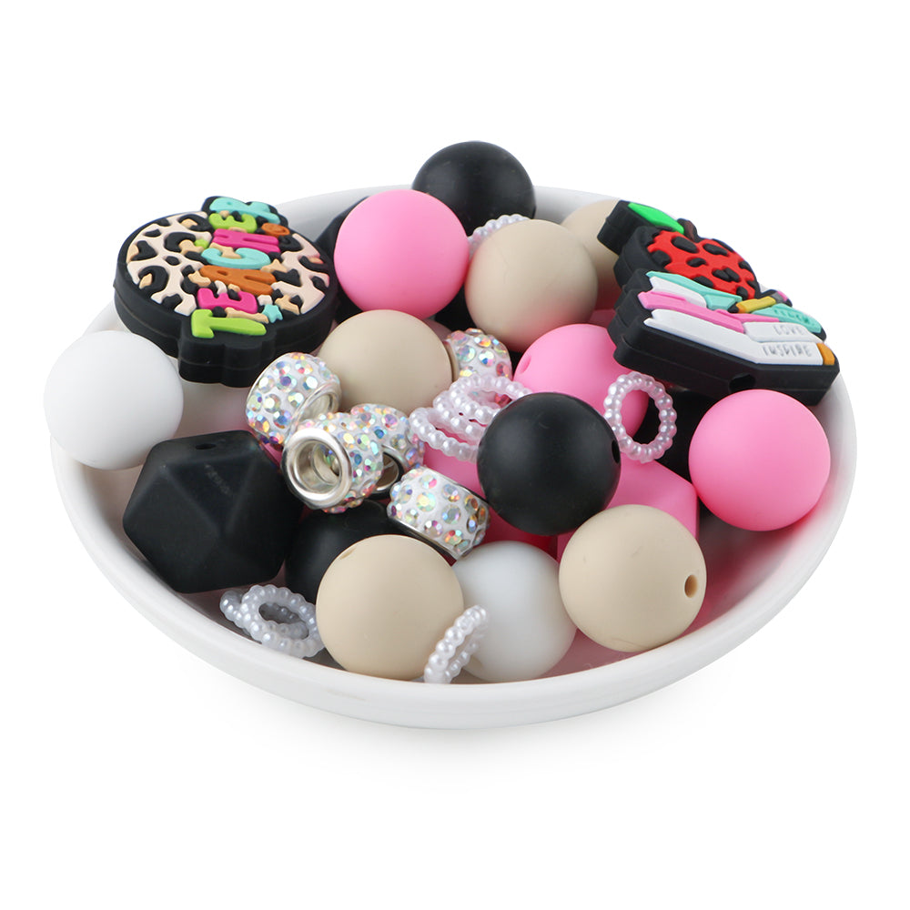 Z/543 - "Teacher" Pink Silicone Bead & Bling Kit